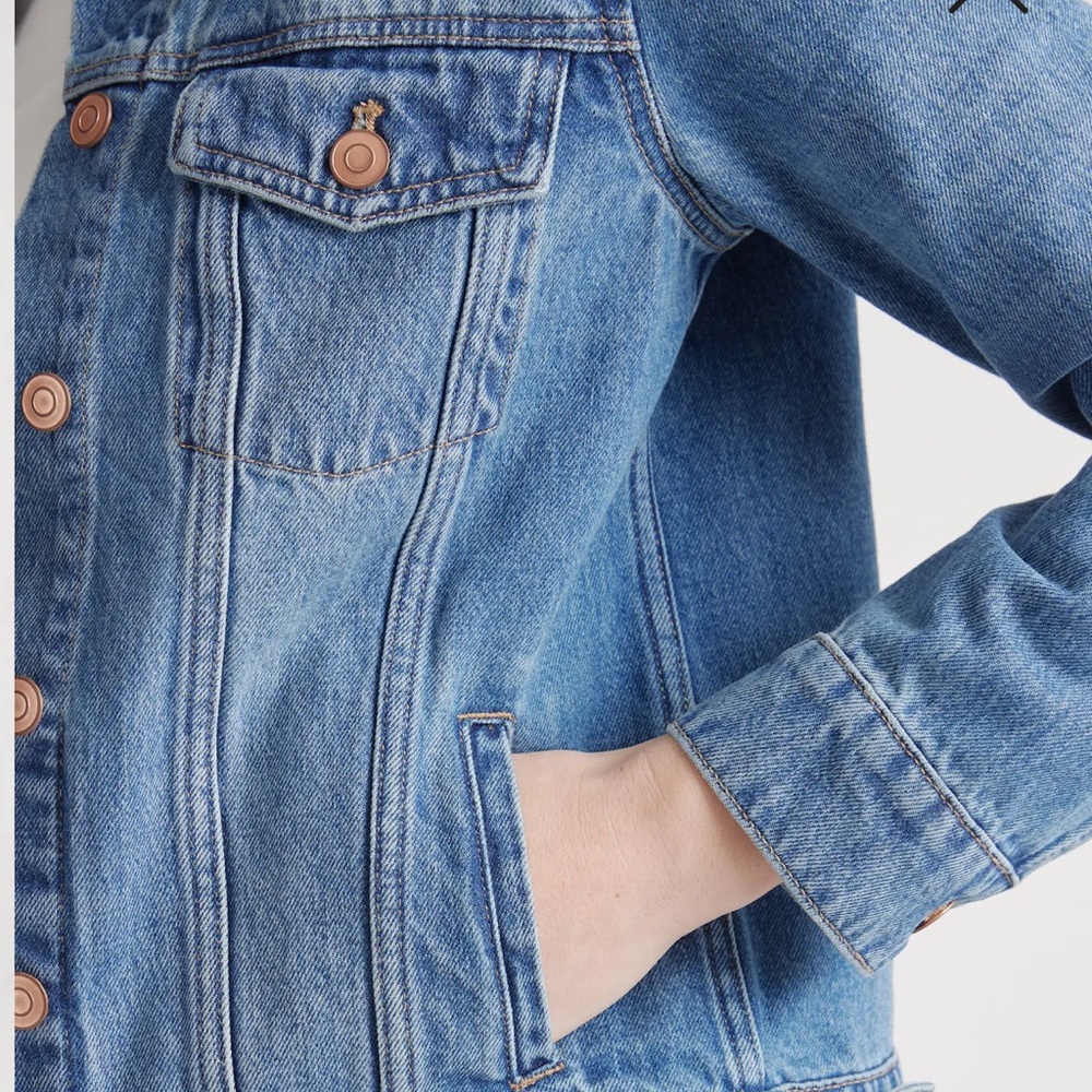 Oversized Denim Jacket with Washwell - Picture 5 of 10